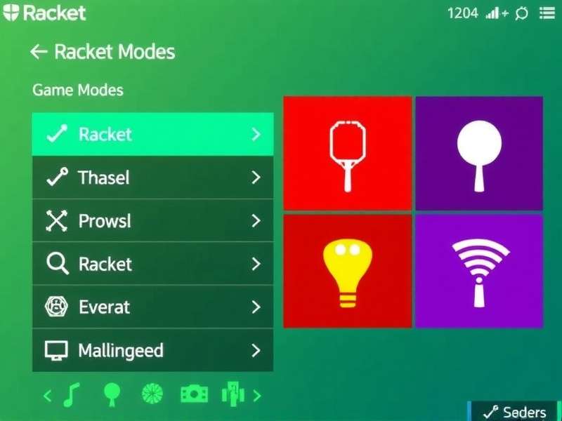 Racket Revolution Game Modes Selection Screen